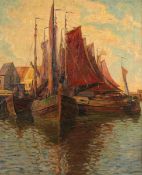 SCHLOEMANN, Eduard (1888-1940), "Schiffe im Hafen", Öl/Lwd., 115 x 96, unten rechts signiert, rest.,