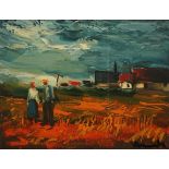 VLAMINCK, Maurice de "L'Angelus", Farbholzstich/Bütten, 33 x 42, Les heures claires, um 1960, bei