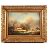 VAN VELZEN, Johannes Petrus (1816-1853), "Winterlandschaft mit Figurenstaffage", Öl/Holz, 41 x 53,5,