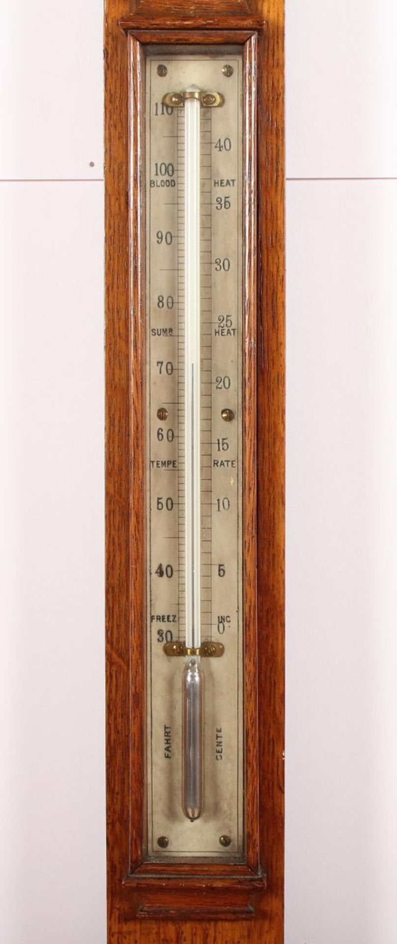 BAROMETER, Nussholzgehäuse, Quecksilbersäule, Thermometer, min.besch., L 95, J.H. STEWARD, LONDON, - Bild 3 aus 3