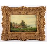 DUYVENDAK, J.B., (Niederlande um 1900), "Holländische Landschaft", Öl/Holz, 22,5 x 25,5, unten