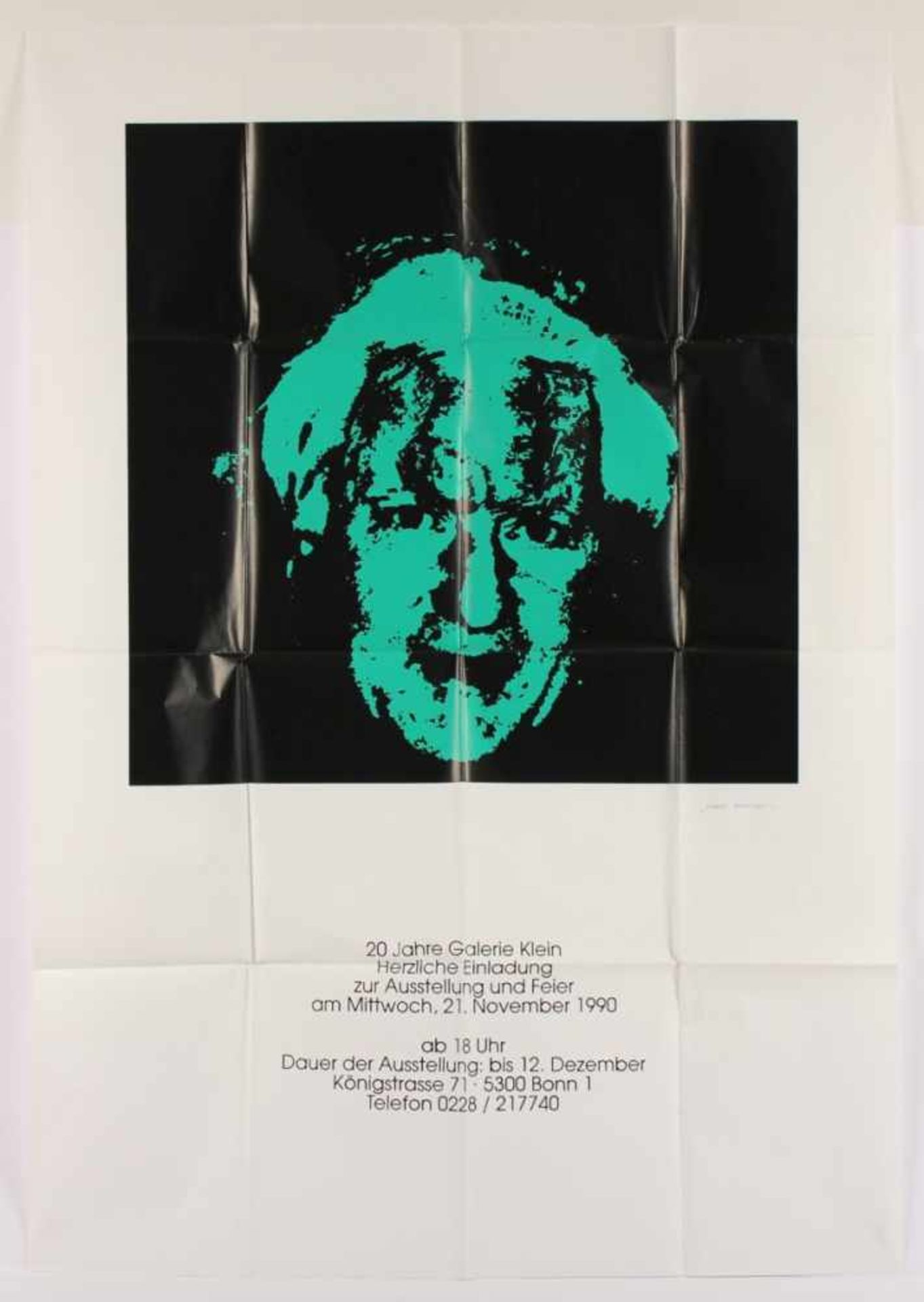 KIPPENBERGER, Martin, Plakat "Galerie Klein", Farbserigrafie auf Offsetpapier, ca.63 x 64, - Bild 2 aus 2