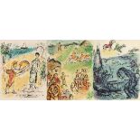 CHAGALL, Marc, 3 Arbeiten, Grano-Lithografien, ca. 37 x 29, Daco-Verlag, Stuttgart, 1989 ungerahmt