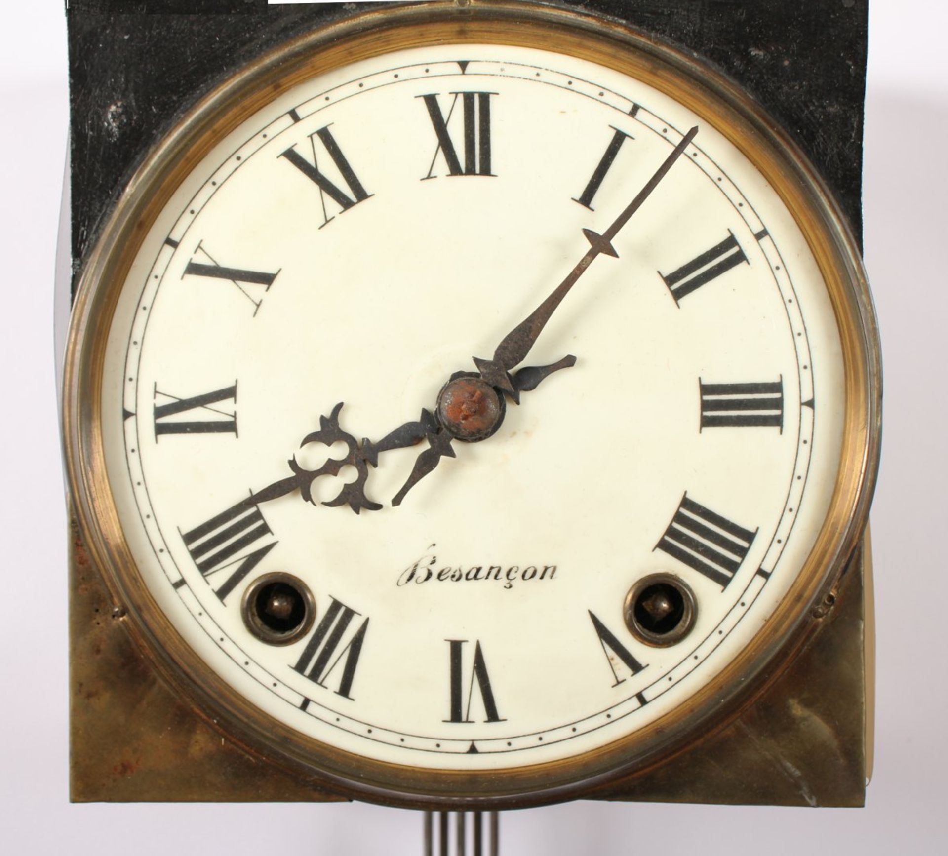 WANDUHR, Werk mit Schlag auf Tonfeder, gangbar, H 45, FRANKREICH, um 1890 - Bild 2 aus 2