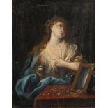 MALER DES 18.JH., "Allegorie der Eitelkeit", Öl/Lwd., 45 x 34,5, doubliert, rest., R.