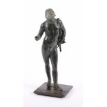 DIONYSOS, Narziss aus Pompeji, Bronze, H 25, besch., ITALIEN, 19.Jh.