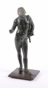 DIONYSOS, Narziss aus Pompeji, Bronze, H 25, besch., ITALIEN, 19.Jh.