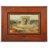 MEYER-WIEGAND, Rolf Dieter, "Der Arc de Triomphe de l'Étoile in Paris", Öl/Platte, 16 x 25,5,