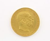 GOLDMÜNZE, FRANZ-JOSEF I., 100 Kronen, 900/ooo Gelbgold, Dm 3,7, 33,875g