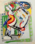 MEYER, Willy, "Komposition", Gouache/Papier, 60 x 49, oben links handsigniert und datiert '65, R.