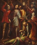 SAKRALMALER DES 17./18.JH., "Die Gefangennahme Jesu im Garten Gethsemane", Öl/Lwd., 50 x 50, R.