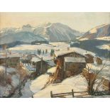 FÖRTSCH, Paul, "Ansicht von Fieberbrunn in Tirol", Öl/Lwd., 55 x 70, unten links signiert, verso