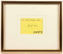 BEUYS, Joseph, "Wer nicht denken will, fliegt raus", Farbmultiple (Kunstpostkarte), 10,5 x 14,5,