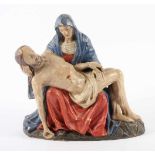 PIETA, Holz, geschnitzt, farbig gefasst, H 24, leicht besch., DEUTSCH, 19.Jh.