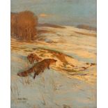 HOLZ, Albert (1884-1954), "Zwei Füchse im Winter", Öl/Lwd., 59 x 49, unten links signiert und "