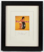 RAMOS, Mel, "Miss cushion air (Miss Firestone)", Multiple (Kunstpostkarte), 15 x 10, 1965, signiert,