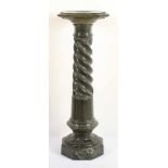 SÄULE, Serpentin, beschädigt, H 113, ZÖBLITZ, um 1880