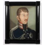 PORTRAITMALER UM 1810, "Bildnis Friedrich Wilhelm III. König von Preußen", Pastell/Papier, 40 x