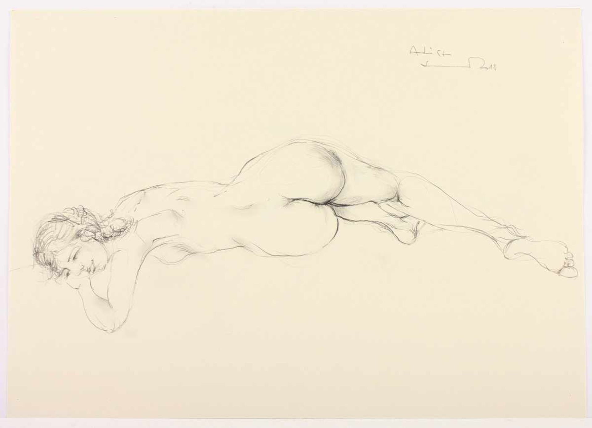 SANDIG, Armin, "Weiblicher Akt", Bleistiftzeichnung/Papier, 50 x 35, signiert und datiert 2006, - Bild 2 aus 2