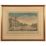 AMSTERDAM, "Vue d'optique representant l'Hotel de Ville d'Amsterdam", kolorierter Kupferstich, 26