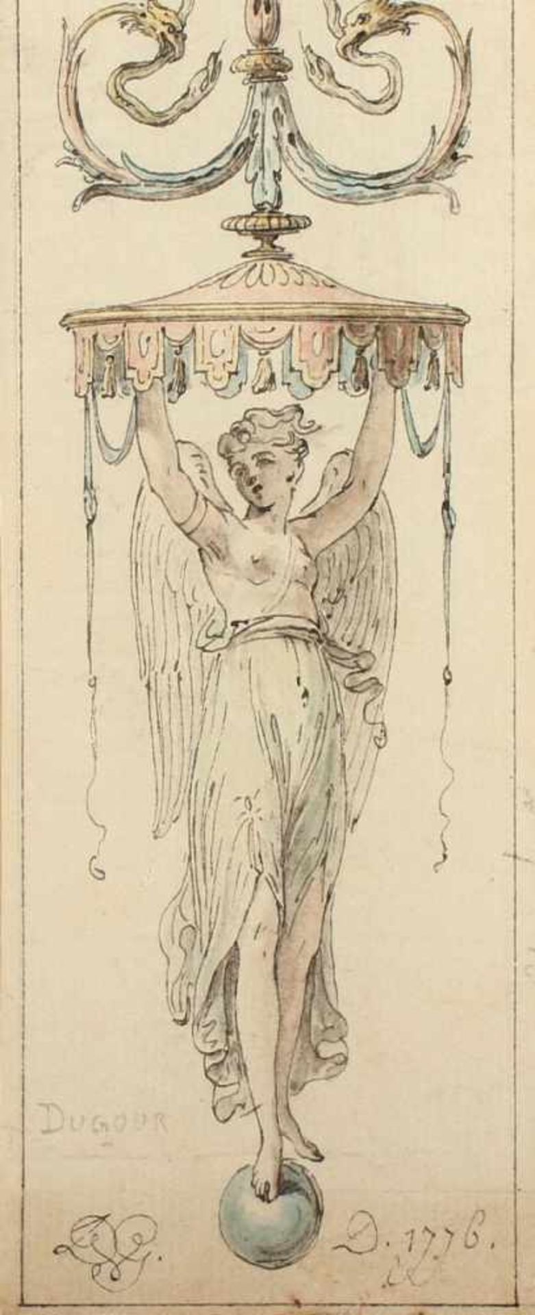 DUGOURC, J.D., "Ornament", Kupferstich, 41 x 5,5, 1776, R. - Bild 2 aus 2