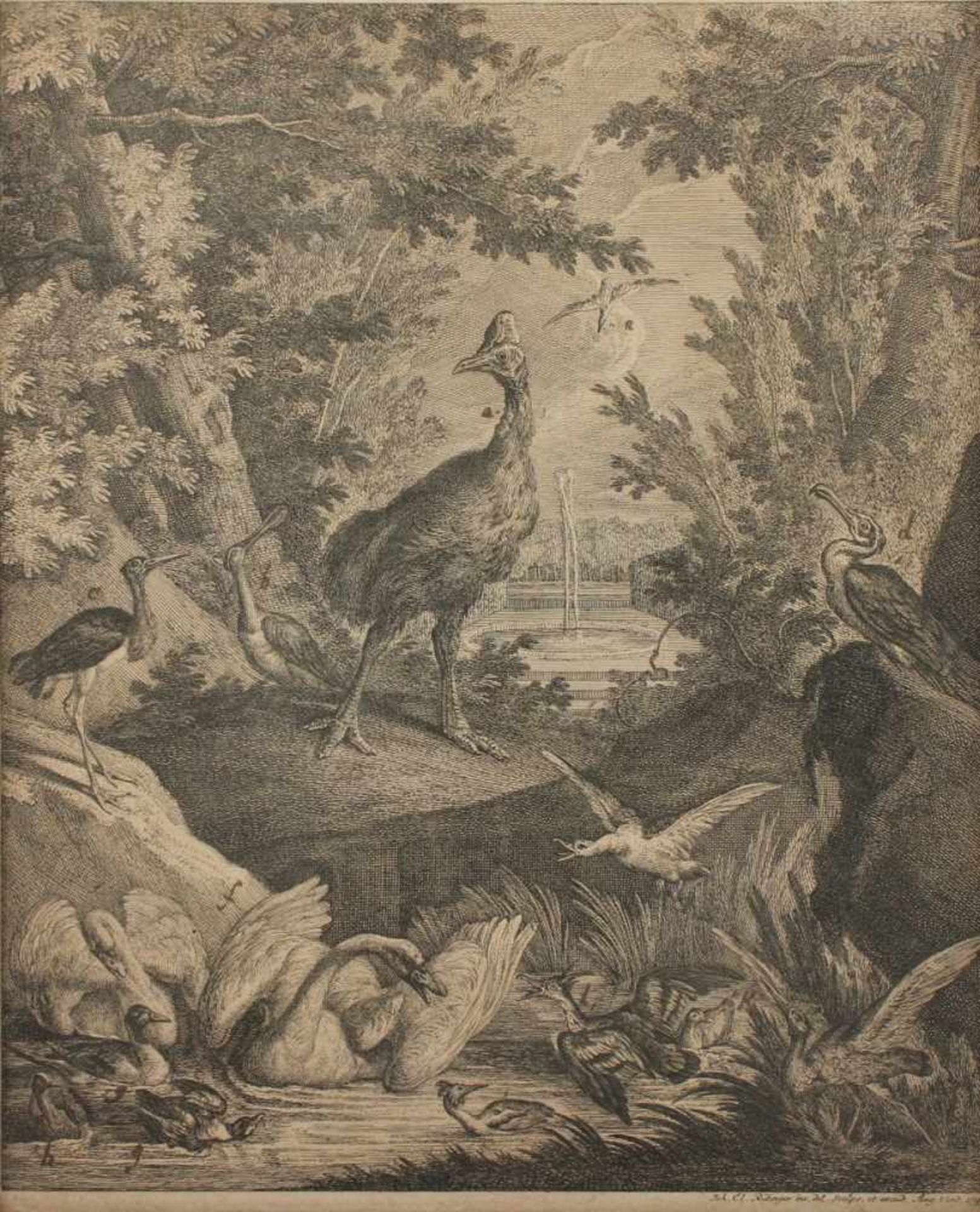 RIDINGER, Johann Elias, zwei Jagdstiche, ca. 33 x 26, um 1740/45, R. - Bild 3 aus 3
