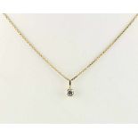 KETTENANHÄNGER, 585/ooo Gelbgold, besetzt mit einem Brillanten von ca. 0,20 ct., tw/w - vvsi/vsi,