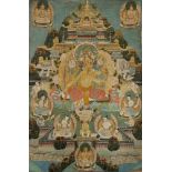 THANGKA WEISSE TARA, Gouache und Gold auf Stoff, 55 x 39, traditionell montiert, TIBET/NEPAL