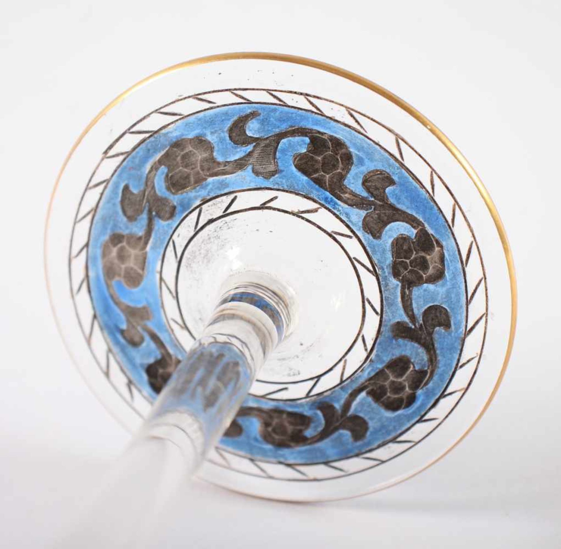 KELCHGLAS "JODHPUR", farbloses Glas, graviert, ornamentaler Dekor in polychromer Email- und - Bild 3 aus 3