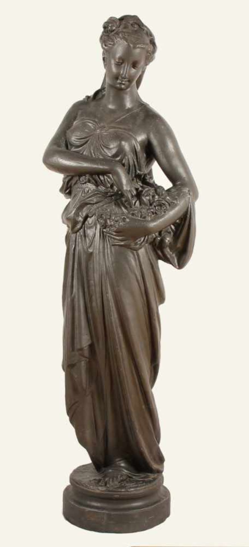 DURENNE, Antoine (1822-1895), "Flora", Eisenguss, dunkel patiniert, H 182, am Sockel signiert und