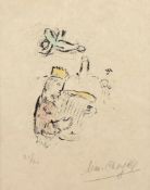 CHAGALL, Marc, "Der König David", Original-Farblithografie/Japan, ca. 17 x 13, nummeriert 21/40,