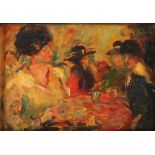 ORLOWSKY, Kate (*1889), "Frauen im Café", Öl/Karton, 19 x 27, oben rechts signiert und "1919"