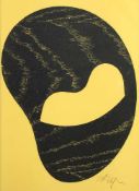ARP, Hans, "Mask", Original-Farbholzschnitt, 25,3 x 19, Probedruck, 1948, signiert, WV Arntz 124,