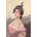 LUC, W. (Frankreich um 1900), "Bildnis einer Frau", Öl/Lwd., 46 x 32, doubliert, unten rechts