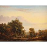 JANSEN, Johannes Mauritz (1812-1857), "Landschaft mit Figuren", Öl/Holz, 23,5 x 30,5, unten links