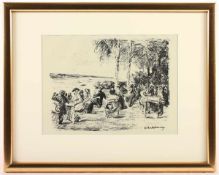 LIEBERMANN, Max, "An der Elbe", Original-Lithografie, 21 x 27, im Stein signiert, gut erhalten, WV