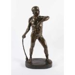 PINZAUTI, Umberto (1886-1960), "David mit Steinschleuder", Bronze, H 49, auf dem Stand signiert,