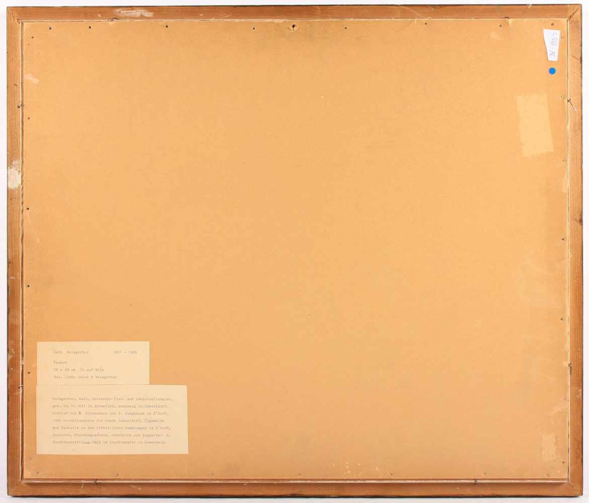 WEISGERBER, Carl (1891-1968), "Taubenpaar", Öl/Platte, 48 x 59, unten links signiert, R. - Image 3 of 3