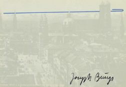 BEUYS, Joseph, "Eurasienstab über den Alpen", Farbmultiple (Kunstpostkarte), 10,5 x 14,5, frühe