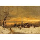 NIEDERLANDE 19.JH.,"Winterlandschaft", Öl/Lwd., 47 x 63, doubliert, besch., unten rechts unleserlich