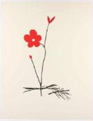 KURODA, Aki, "Red flower I", Lithografie, ca. 67 x 43, Galerie Maeght, Paris, 2005, ungerahmt