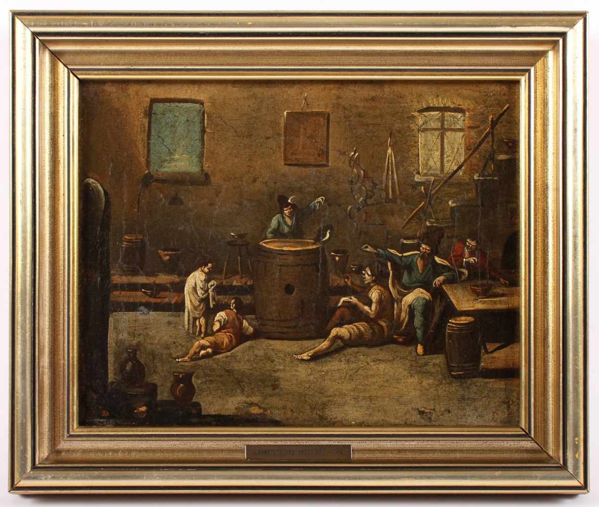 MAGNASCO, Alessandro (ca.1667-1749), zugeschrieben, "In der Taverne", Öl/Lwd., 21 x 26,5, rest., R. - Image 2 of 3