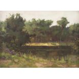 VERSTRAETEN, Alfonsus Petrus Josephus (1922-2017), "Teich im Wald", Öl/Lwd., 50 x 70, unten rechts