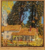 BAUMANN, Gustave, "Summer breezes", Original-Farbholzschnitt (wohl koloriert), 28 x 26, nummeriert