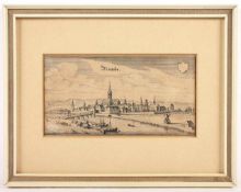 RINTELN, Kupferstich, 9,5 x 17, M.MERIAN, um 1640, läs., R.