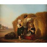 BARTSCH, Gustav (1821-1906), zugeschrieben, "Drei Bauernkinder", Öl/Lwd., 32 x 39, doubliert, R.