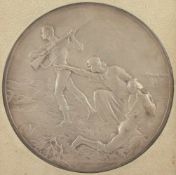DEVREESE, Godefroid (Kortijk 1861 - 1941), versilberte Bronzeplakette, Dm 16, signiert, signiert