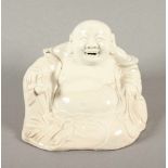 BLANC DE CHINE-FIGUR BUDAI, Porzellan, H 11,5, DEHUA, CHINA, 1.H.20.Jh.