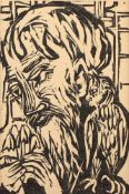 KIRCHNER, Ernst Ludwig, "Der Briggel", Holzschnitt, 13 x 8 unter Passepartout montiert, aus: Jakob