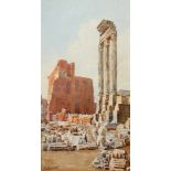 FACCIOLA, Gaetano (1868-1949), "Blick auf die Säulen des Castor- und Polluxtempels auf dem Forum